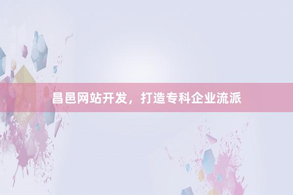 昌邑网站开发，打造专科企业流派