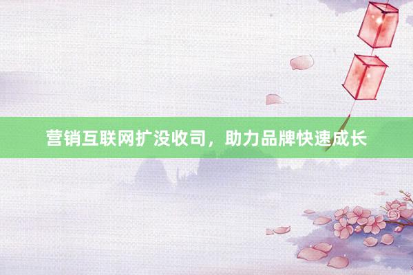 营销互联网扩没收司，助力品牌快速成长
